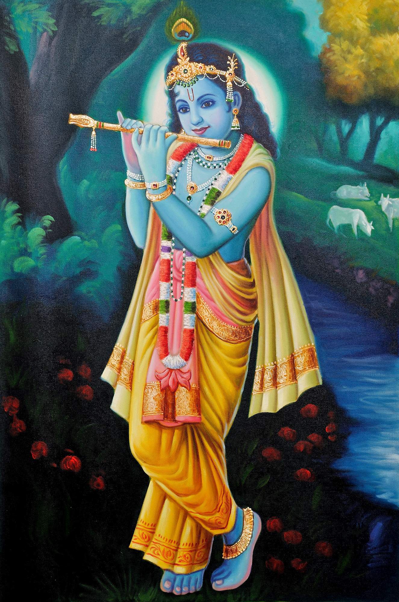 Yogic lessons. Krishna's flute